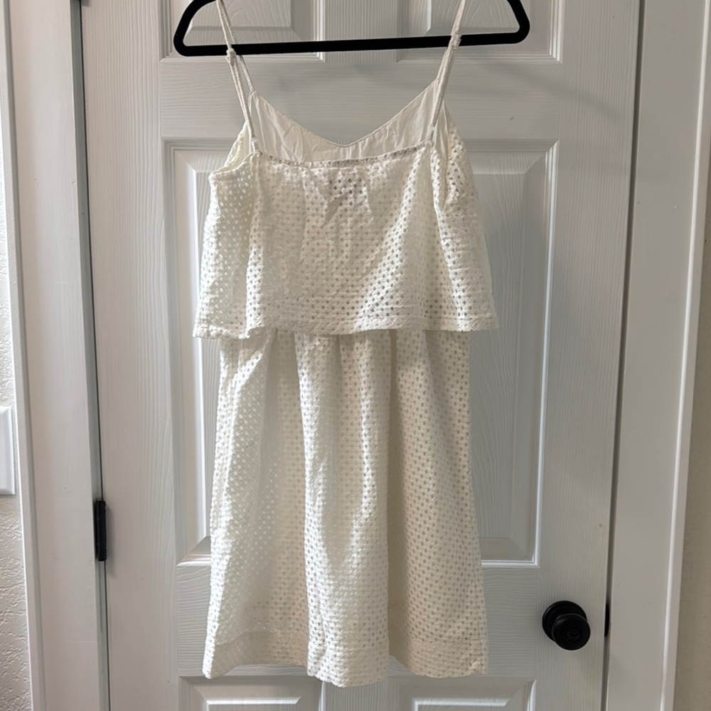 Ann Taylor Loft White Layered Eyelet Sundress Size 6 - Picture 2 of 6